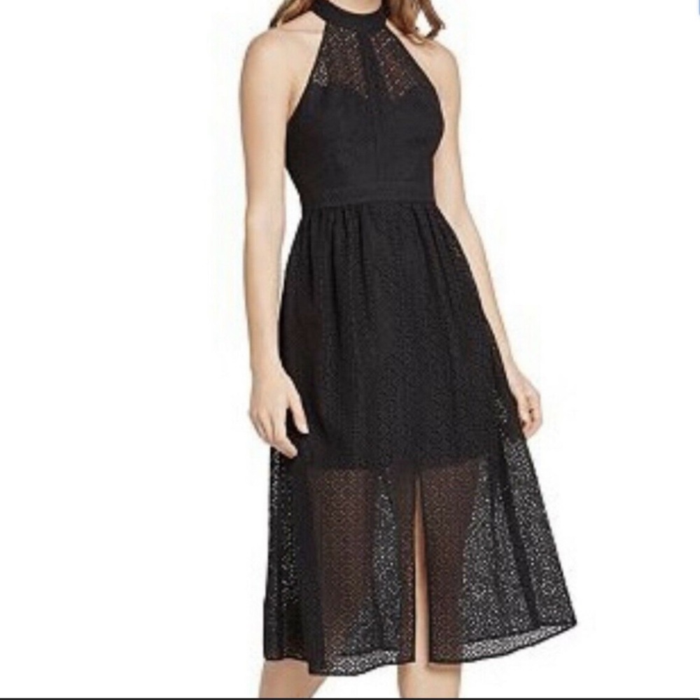 BCBGeneration Black Midi Eyelet Dress